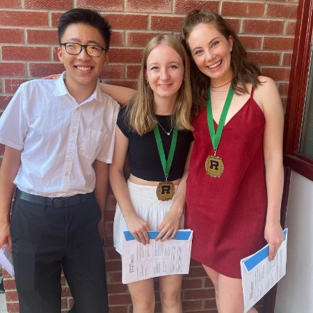 Baye McPherson with her friends during ninth-grade graduation.